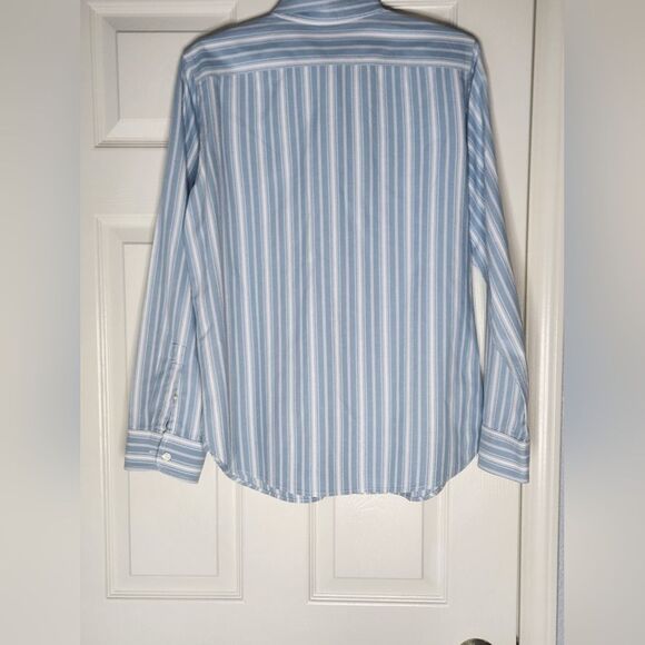 LaurenRalphLauren Jeans Co Denim Blue Striped LngTabSlve Buttons Up Women Shirt - Picture 7 of 7